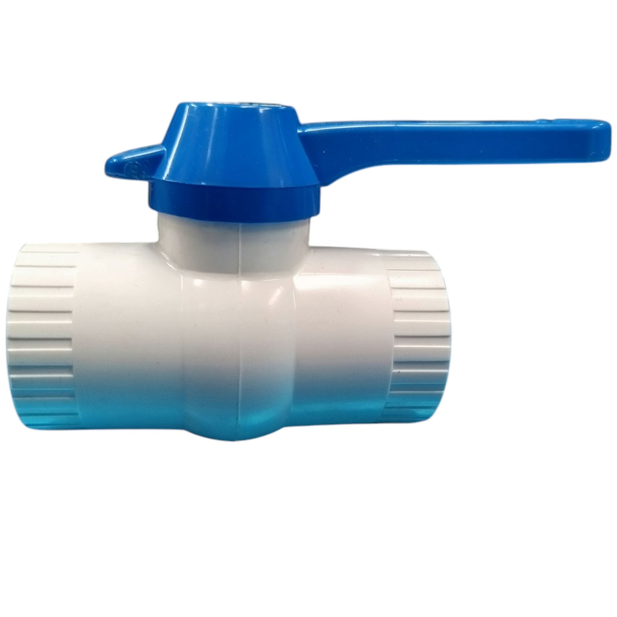 Válvula bola roscada 1" manija larga azul UNIDAD
